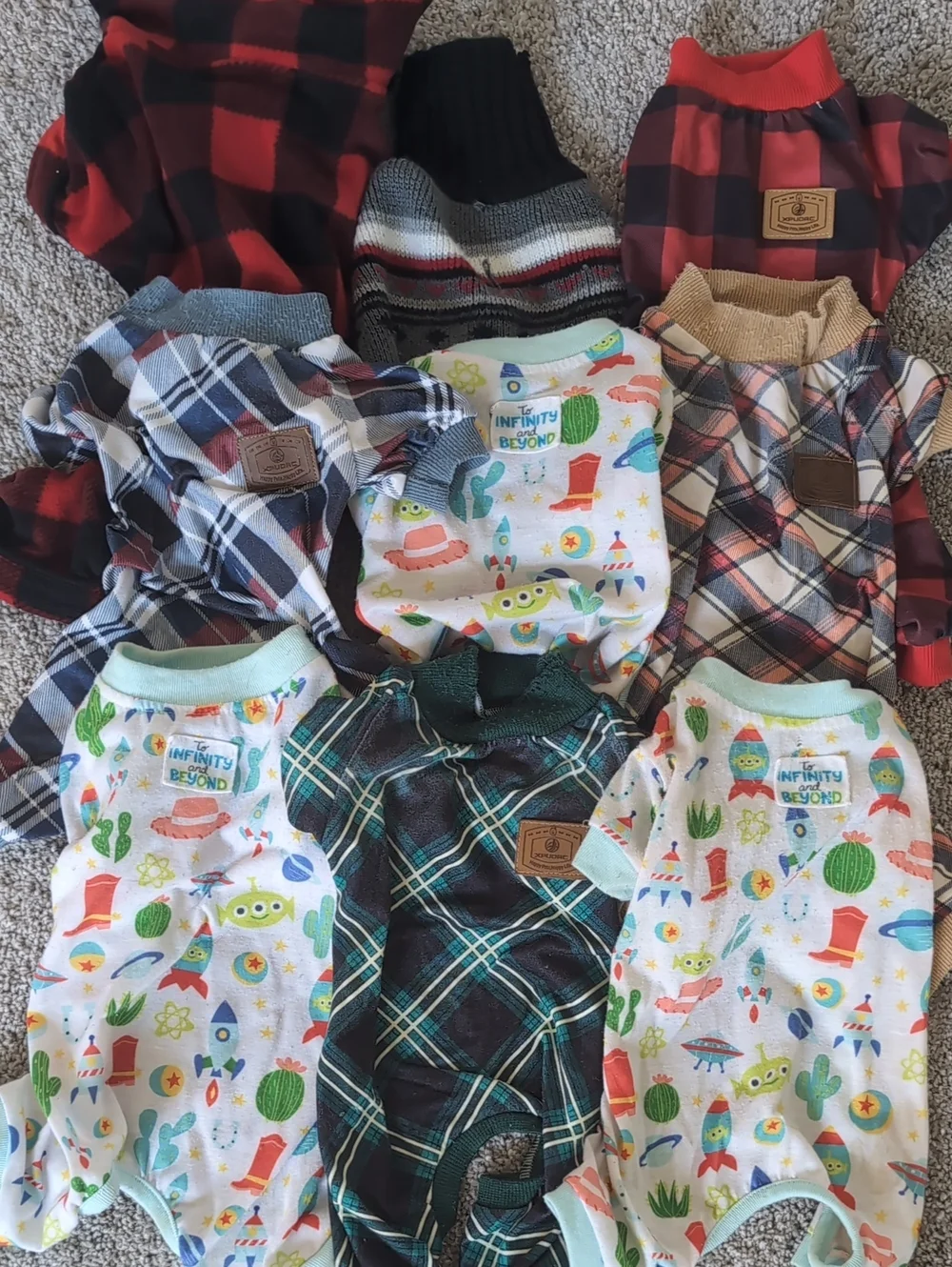 Toy Story Graphic & Plaid Dog Clothing Bundle